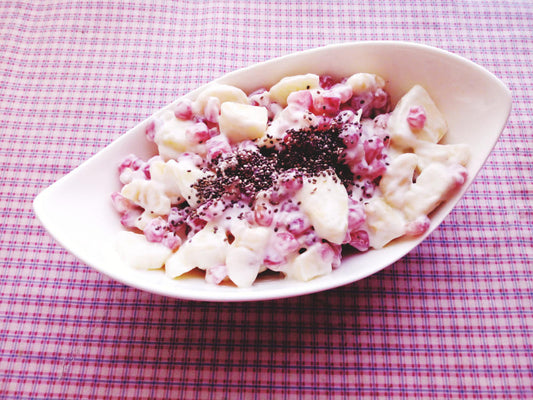 Warmer Rotkohl-Salat mit karamellisierten Birnen und Ziegenkäse